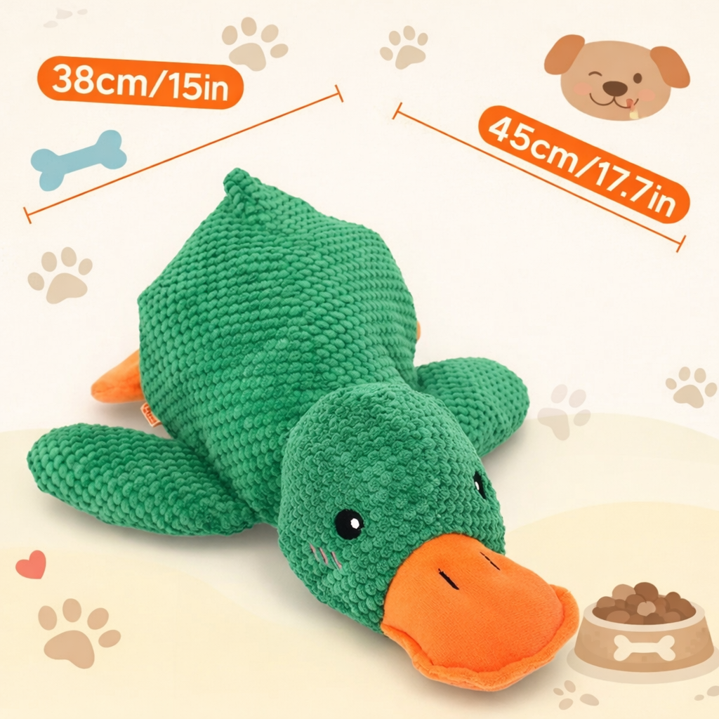 Plush Duck Toy – Soft Companion with Squeak Sound for Dogs