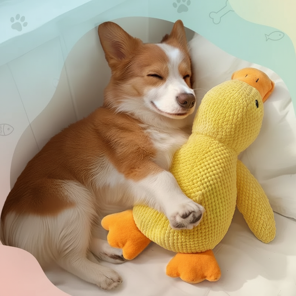 Plush Duck Toy – Soft Companion with Squeak Sound for Dogs