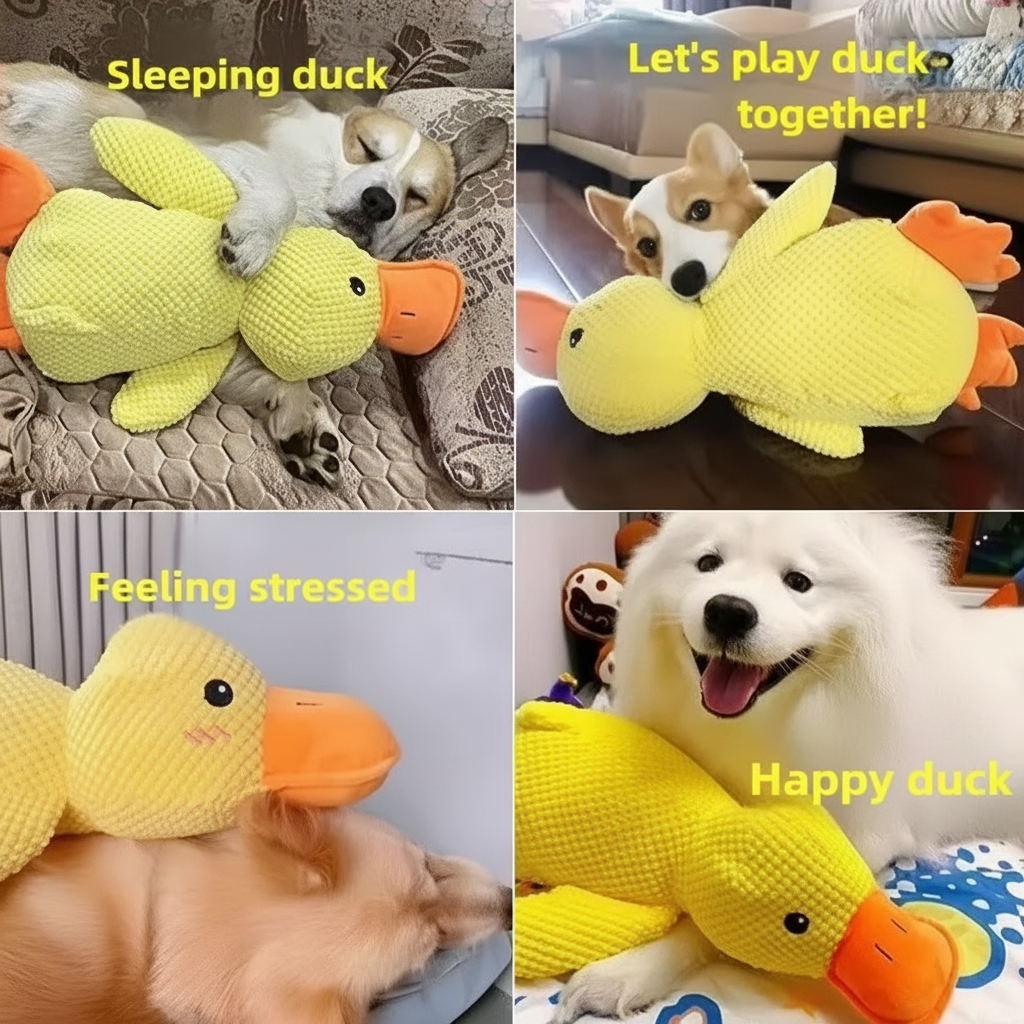 Plush Duck Toy – Soft Companion with Squeak Sound for Dogs